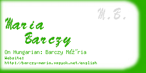 maria barczy business card